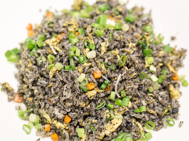 Black Sesame Fried Rice with Crab Meat