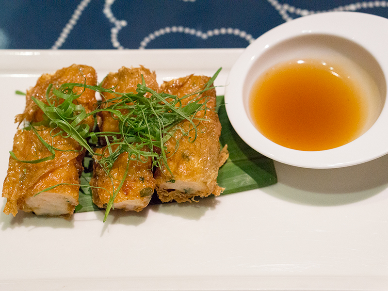 Crispy Bean Curd Skin Roll Filled with Shrimps and Preserved Vegetables