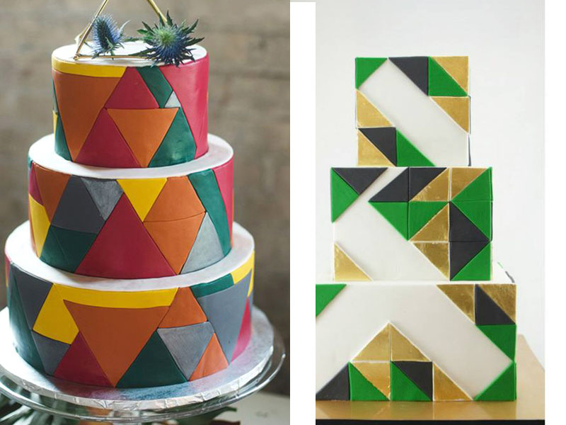 Kue Pengantin Berdesain Geometri
