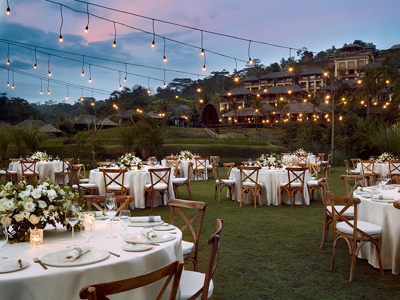 Temple Lawn Wedding Reception at Mandapa, a Ritz-Carlton Reserve