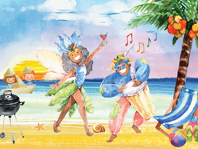Illustration Beachfront Carnevale Brunch 2021