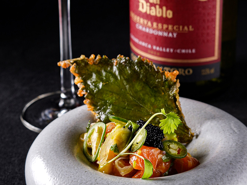 Casillero del Diablo Wine Pairing Dinner : Salmon Nikkei