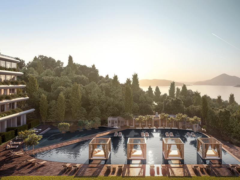 Janu Montenegro Pool with Cabanas
